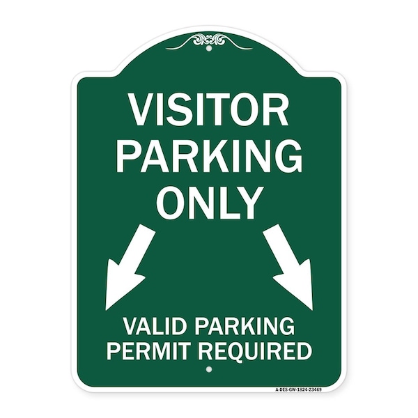 Parking Area Visitors Parking Only Valid Parking Permit Required with Both Side Down, GW-1824-23469